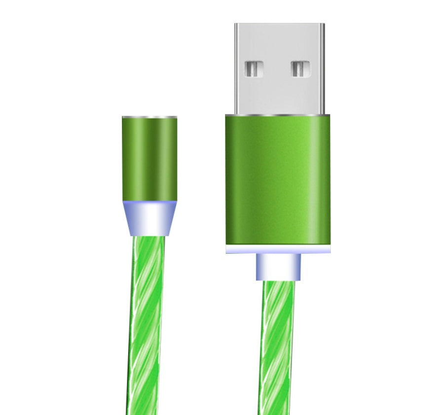 Magnetic Flowing-Light Charging Cable – LED, Magnetic Tips (Lightning/USB-C/Micro)