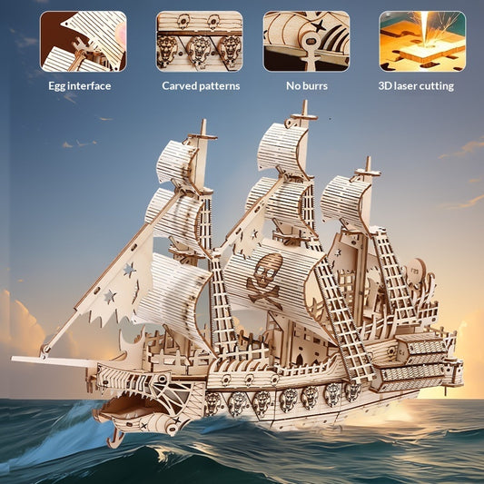 Wooden 3D Puzzle Ship Model – Holland Sailing Ship DIY Building Kit