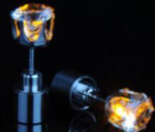 Crystal earrings with a black background