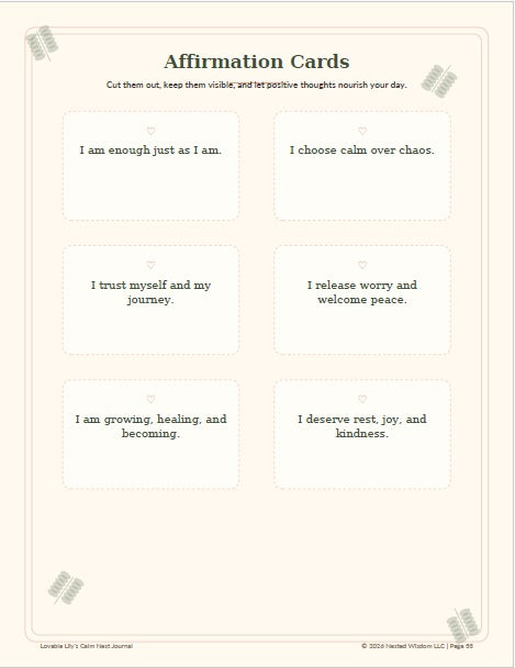 Lovable Lily's Calm Nest Journal| Spring edition | Nested Wisdom