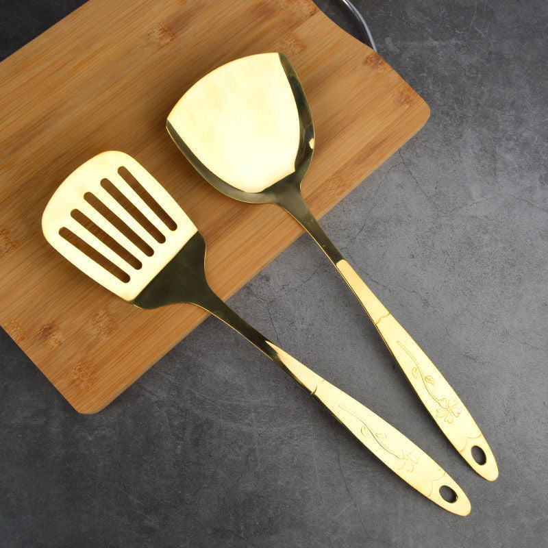 Copper Kitchen Utensil Set – Ladle, Spatula & Cooking Spoon Tools