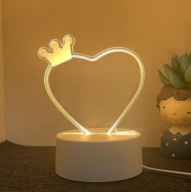 Luminous Acrylic Message Board Night Light – USB 3D Memo Lamp with Handwriting Pen