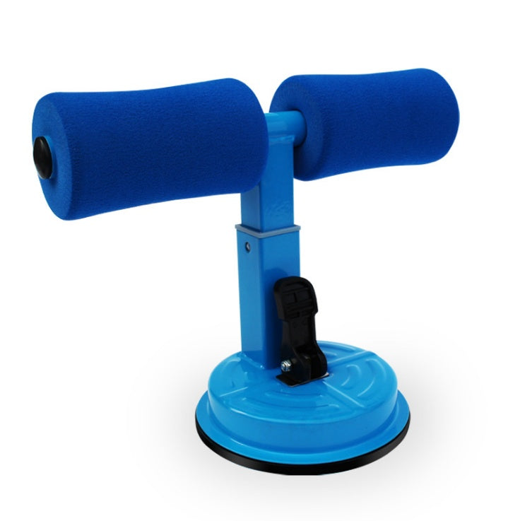 Blue sit up device with handles on a white background