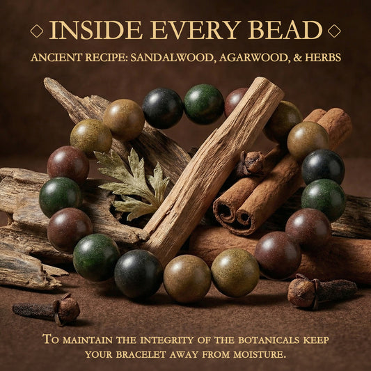 Botanical Scented Bracelet – Aromatic Wood Bead Jewelry with Earthy Natural Style