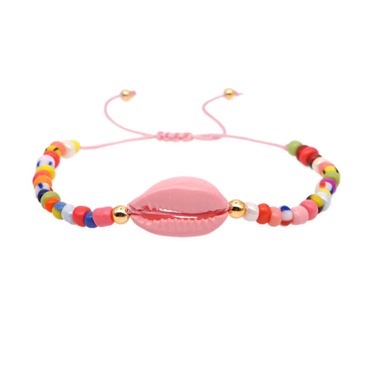 Boho Shell Rainbow Bracelet – Colorful Drip Shell Beaded Jewelry for Women