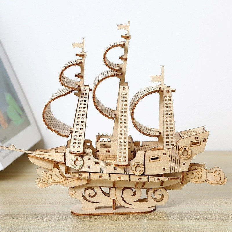 Wooden 3D Puzzle Ship Model – Holland Sailing Ship DIY Building Kit