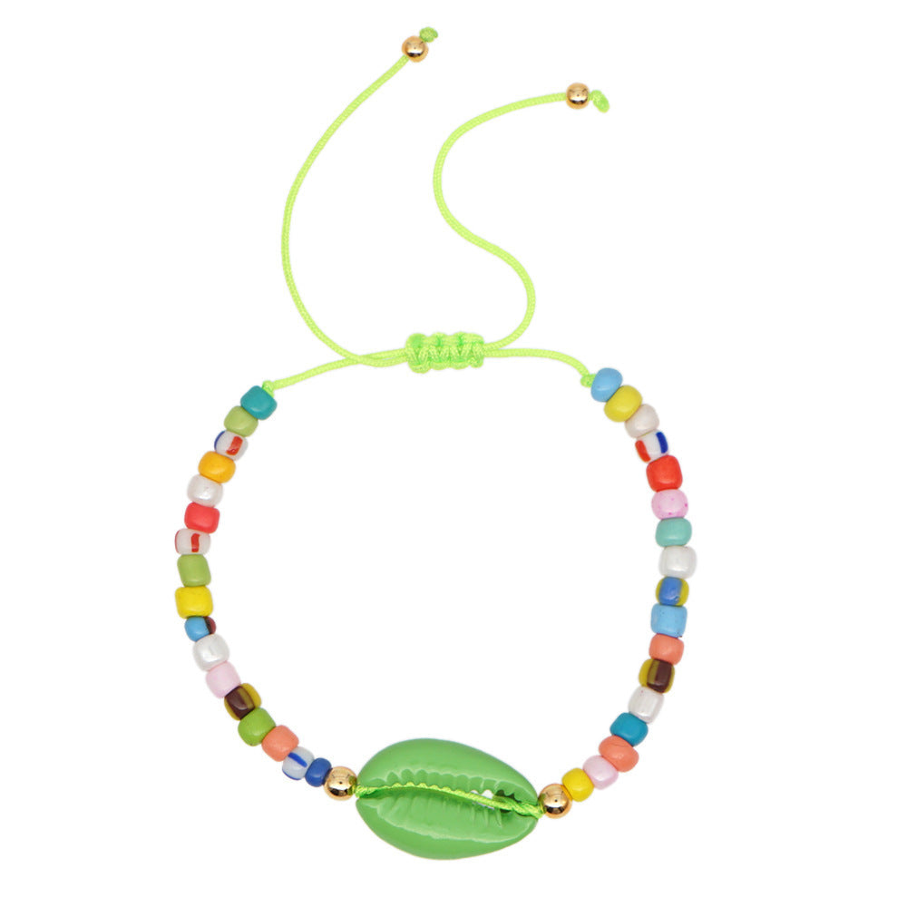 Boho Shell Rainbow Bracelet – Colorful Drip Shell Beaded Jewelry for Women