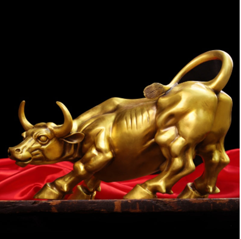 Kaiyun Brass Lucky Bull Sculpture – Office Decor