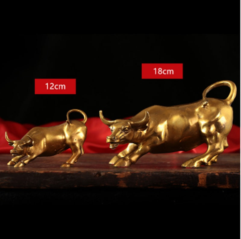 Kaiyun Brass Lucky Bull Sculpture – Office Decor