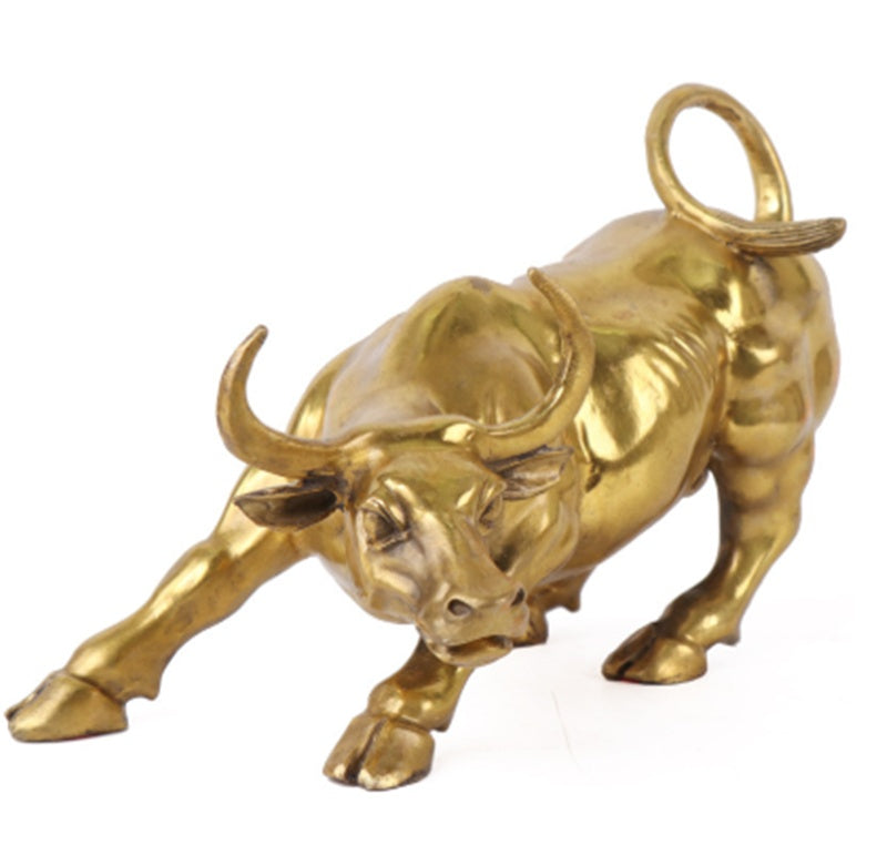 Kaiyun Brass Lucky Bull Sculpture – Office Decor