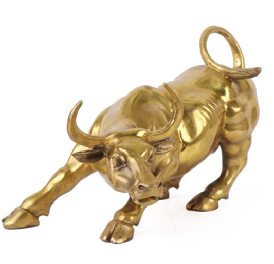 Kaiyun Brass Lucky Bull Sculpture – Office Decor