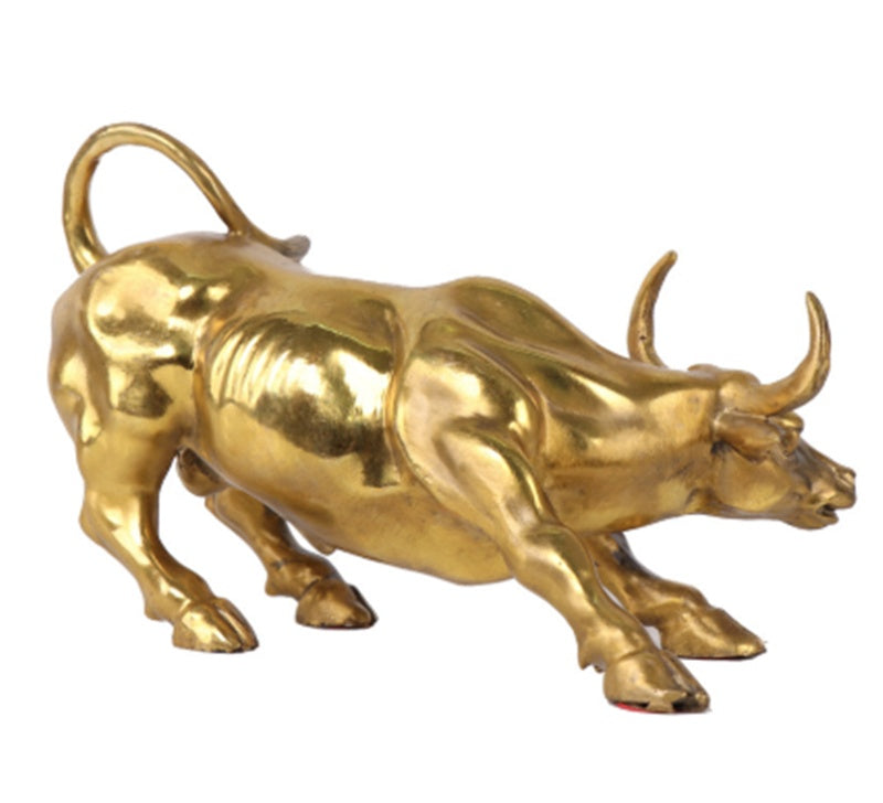 Kaiyun Brass Lucky Bull Sculpture – Office Decor