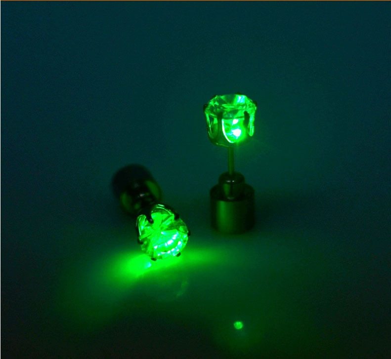 LED Light-Up Crown Earrings – Glowing Crystal Studs for Parties, Clubs & Gifting