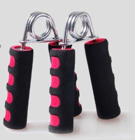 Hand gripper with black and pink handles on a white background