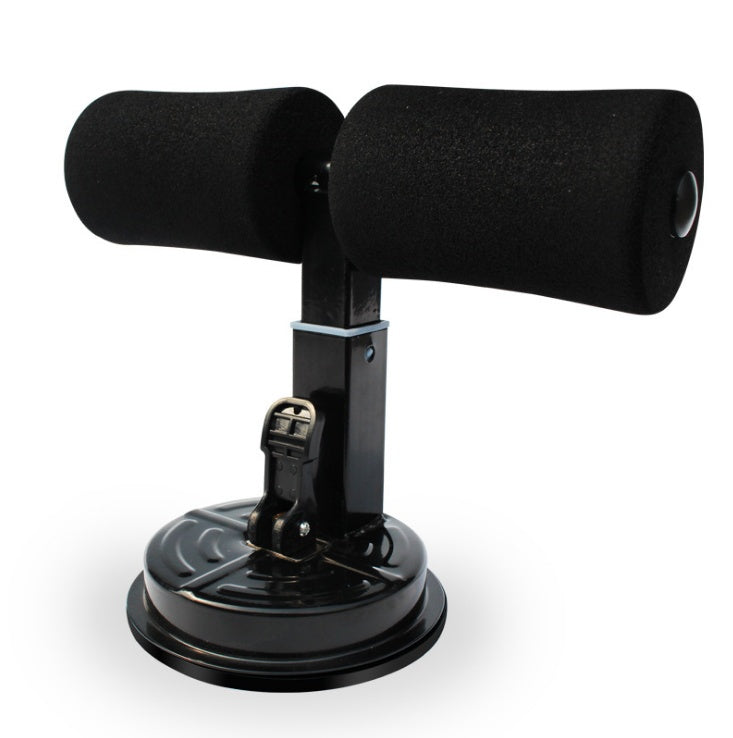 Black sit up device with dual foam handles on a white background