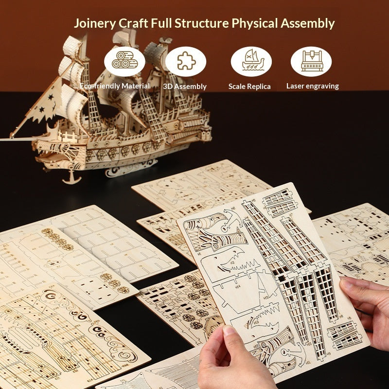 Wooden 3D Puzzle Ship Model – Holland Sailing Ship DIY Building Kit
