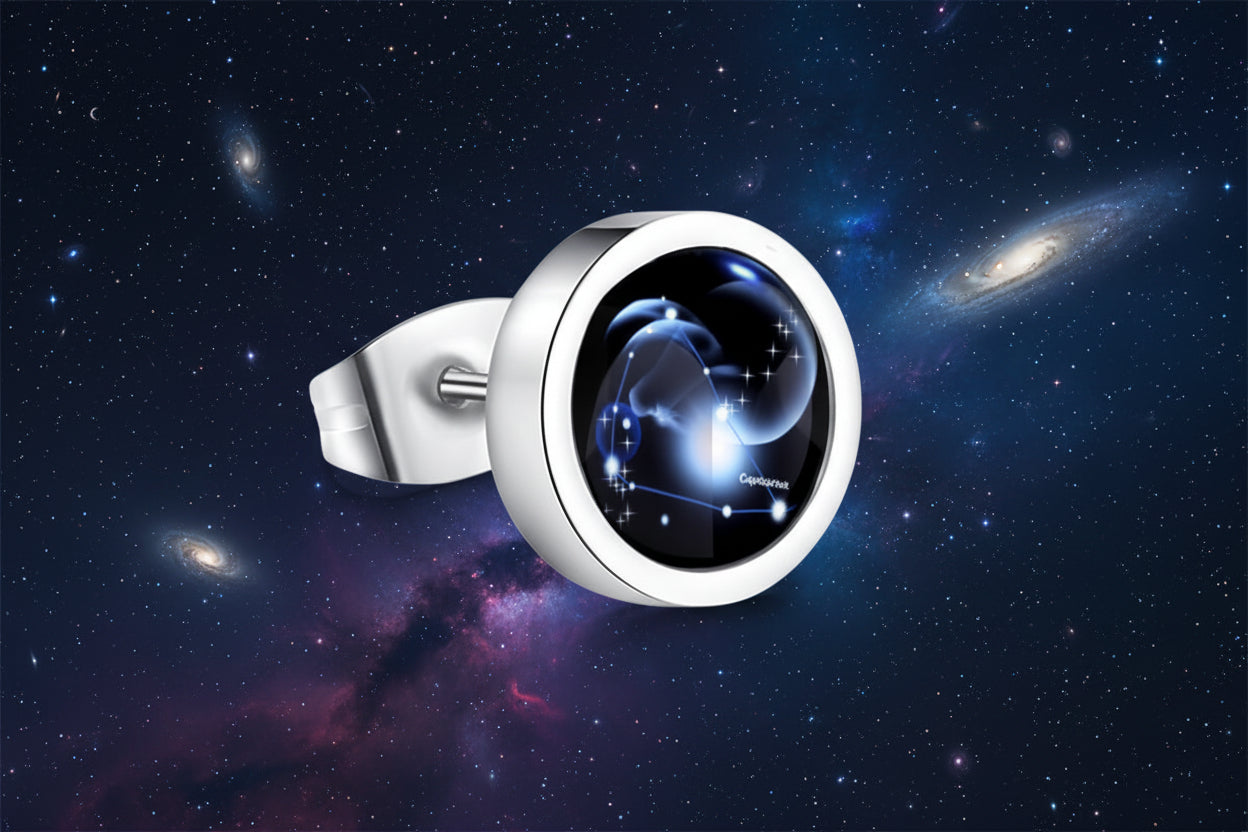 Silver ring with a blue gemstone on a white background from nested wisdom
