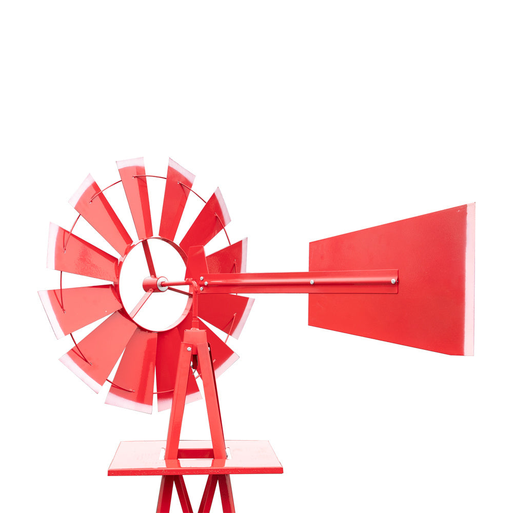 Red windmill on a white background