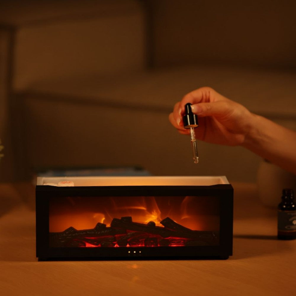 Fireplace Flame Aromatherapy Diffuser – LED Mist Humidifier with Remote Control