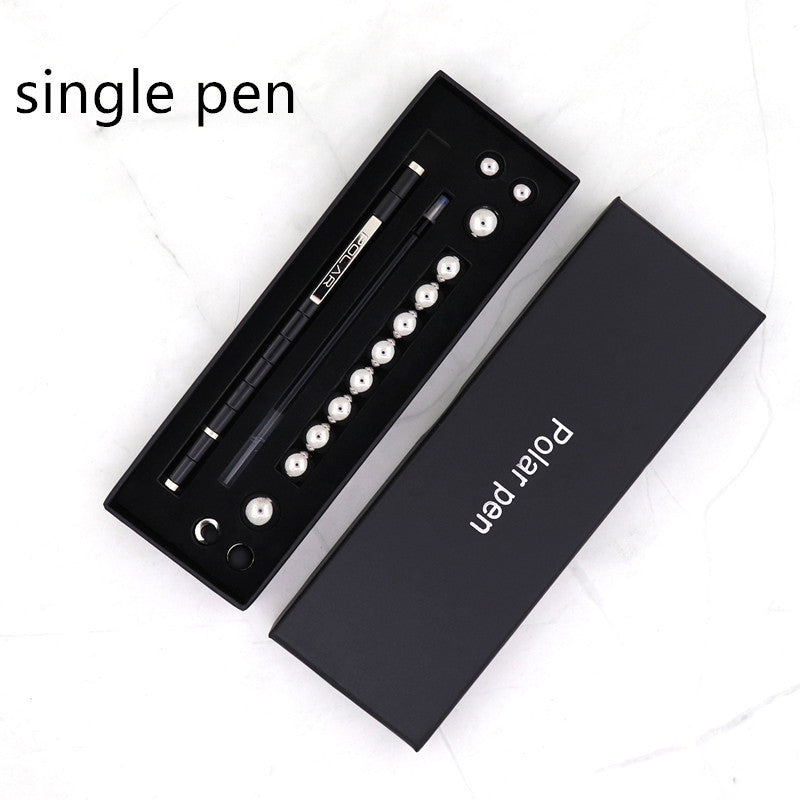 Magnetic Fidget Pen Gift Set – Refillable Ballpoint + Stylus, 13 Rings & 12 Steel Balls, Creative Desk Toy