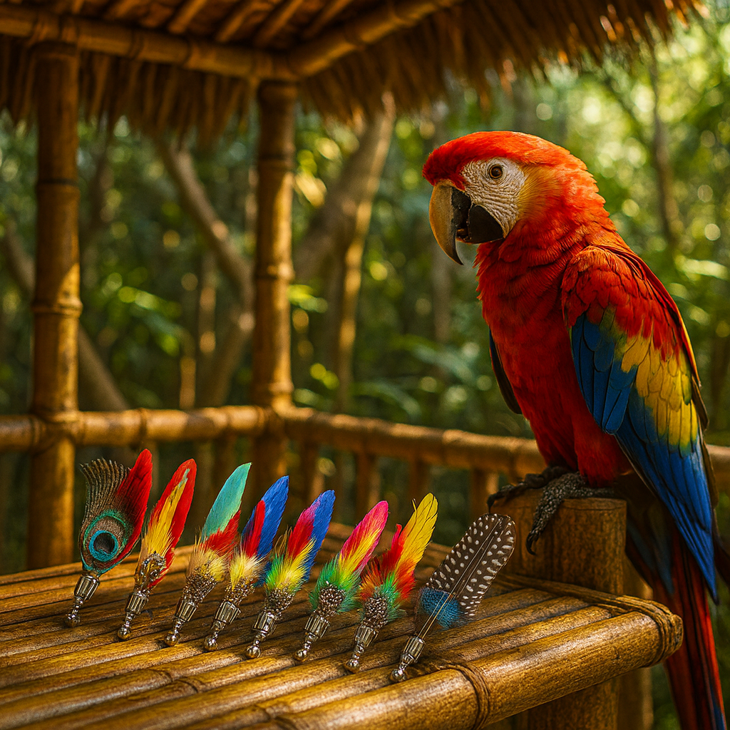 Peacock Feather Brooch – Colorful Unisex Lapel Pin