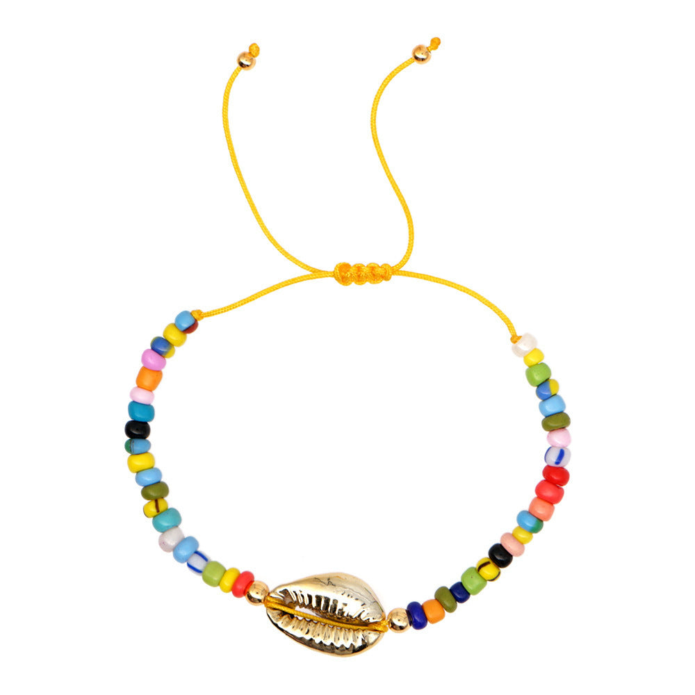 Boho Shell Rainbow Bracelet – Colorful Drip Shell Beaded Jewelry for Women