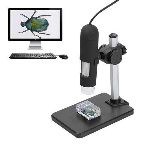 USB Digital Microscope Camera with Stand – 1000× Manual Zoom, 8 LED Lights, 640×480 Capture