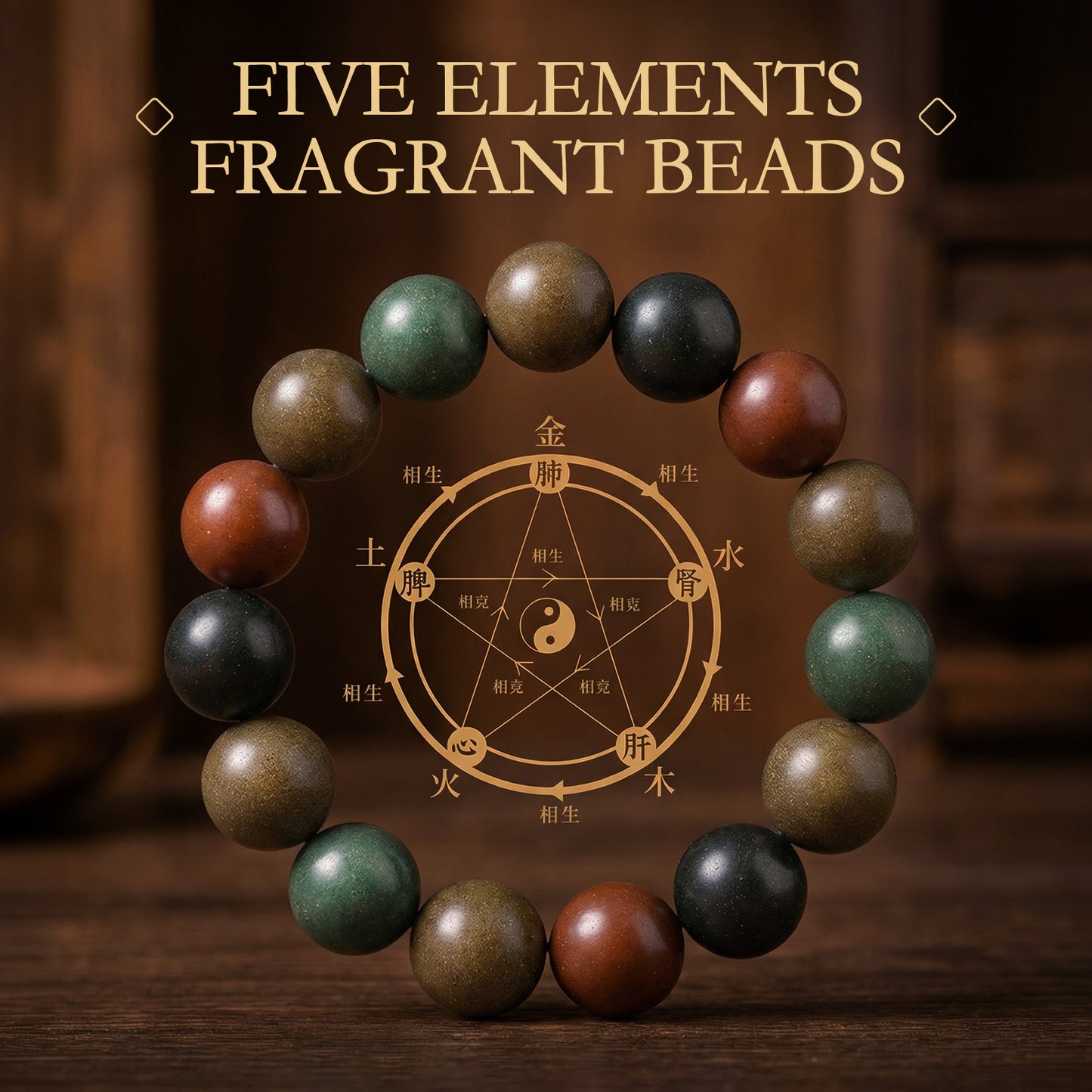 Botanical Scented Bracelet – Aromatic Wood Bead Jewelry with Earthy Natural Style