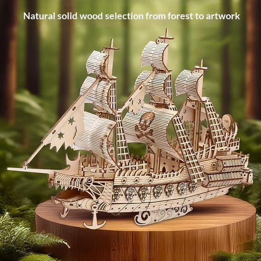 Wooden 3D Puzzle Ship Model – Holland Sailing Ship DIY Building Kit