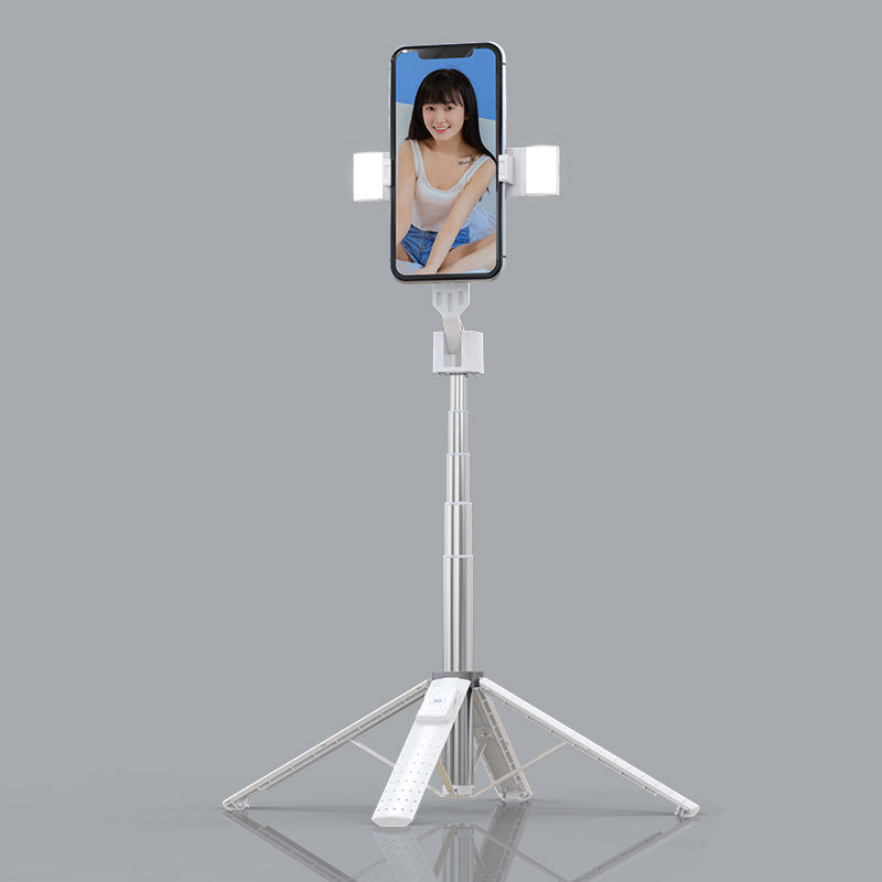 Iphone or android Phone holder with a smartphone displaying a woman's face on a gray background