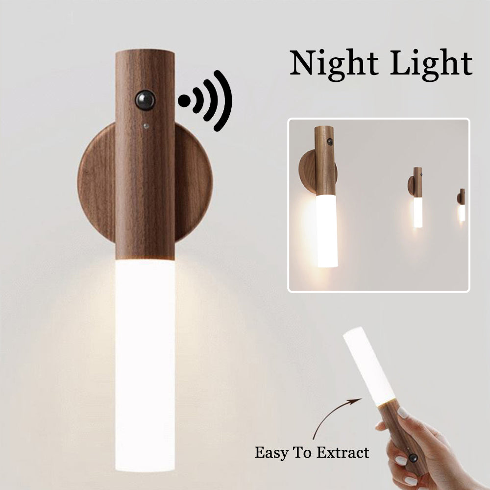 Magnetic Motion Sensor Night Light – USB Rechargeable Warm LED Wall Lamp