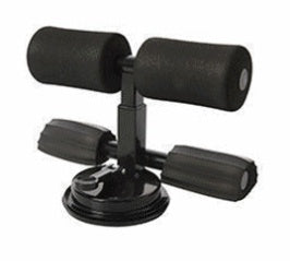 Black double rod sit up device on a white background