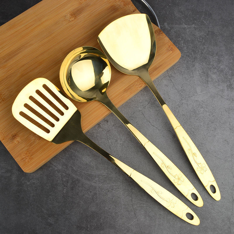 Copper Kitchen Utensil Set – Ladle, Spatula & Cooking Spoon Tools