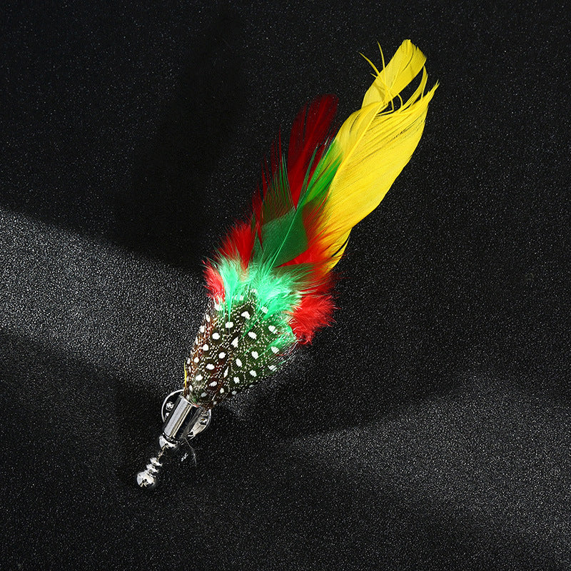 Peacock Feather Brooch – Colorful Unisex Lapel Pin