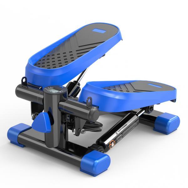 Blue and black step machine on a white background