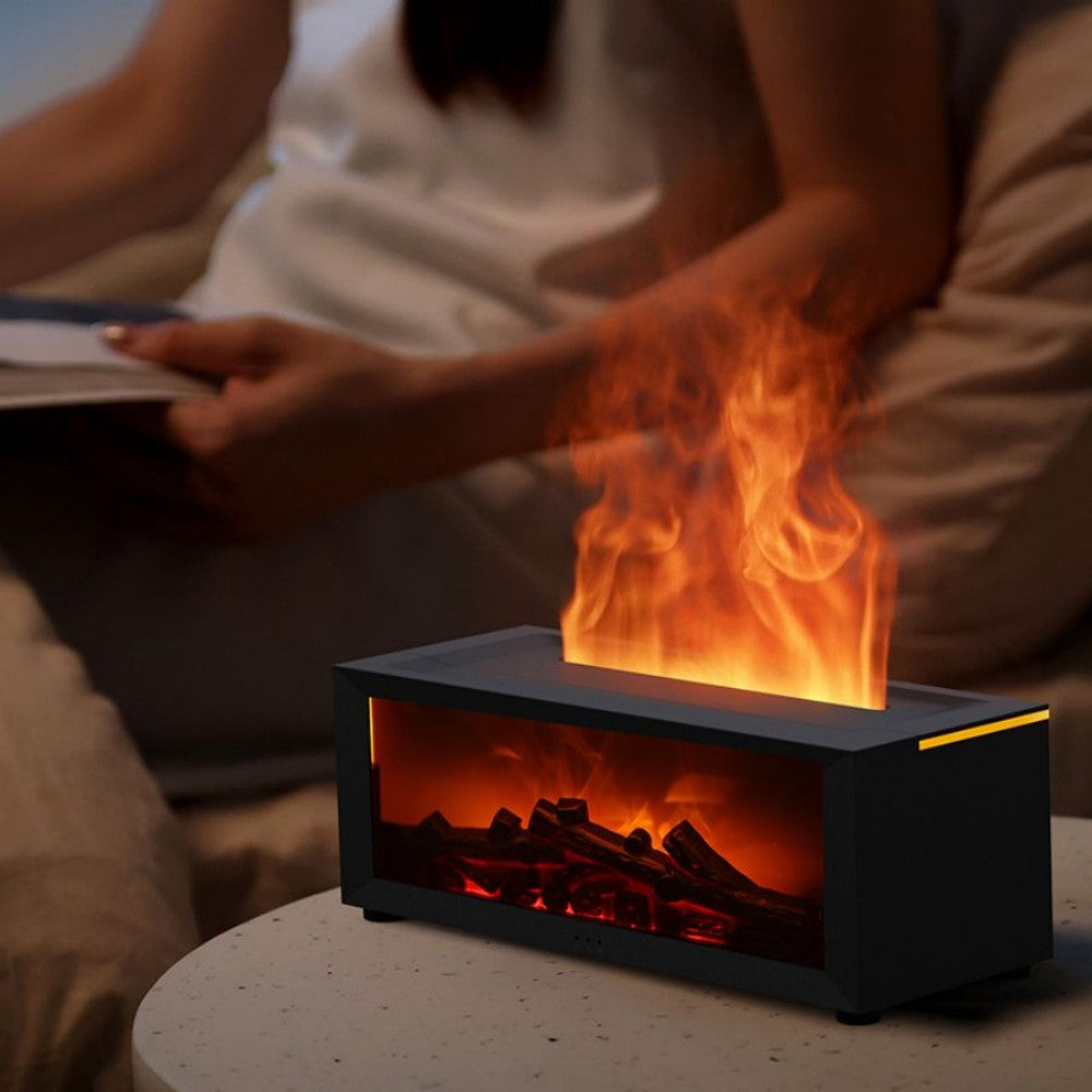 Fireplace Flame Aromatherapy Diffuser – LED Mist Humidifier with Remote Control