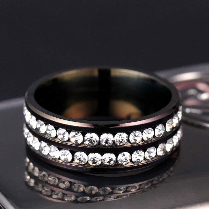 Black Titanium diamond mens rings