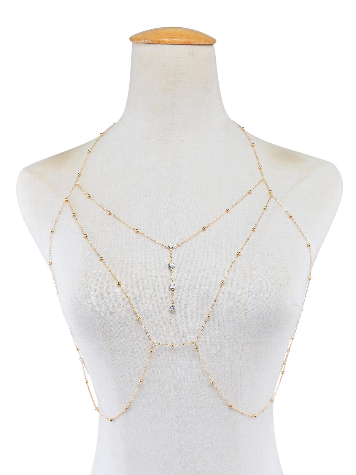 Gold body Necklace on mannequin 