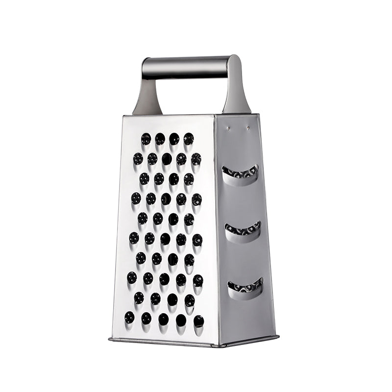 Rectangular metal grater on a white background