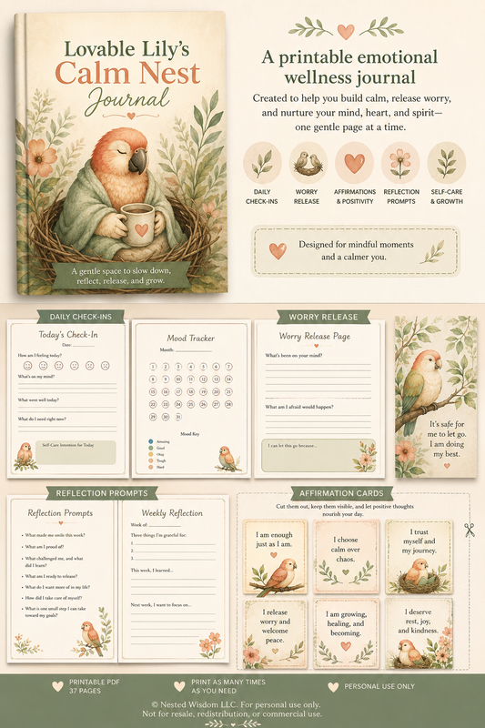 Lovable Lily's Calm Nest Journal| Spring edition | Nested Wisdom