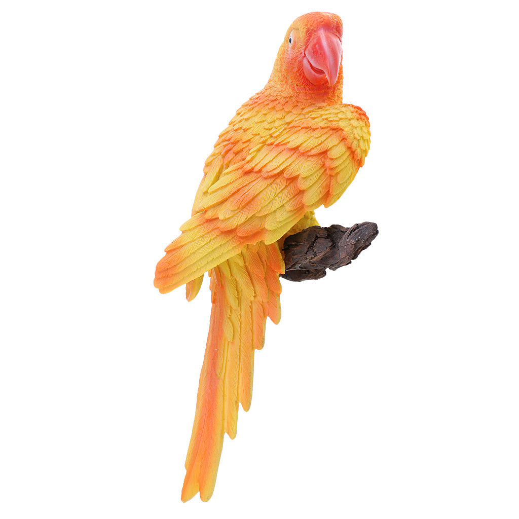 Colorful parrot figurine on a white background