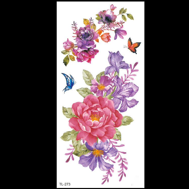 Floral and butterfly design on a white background