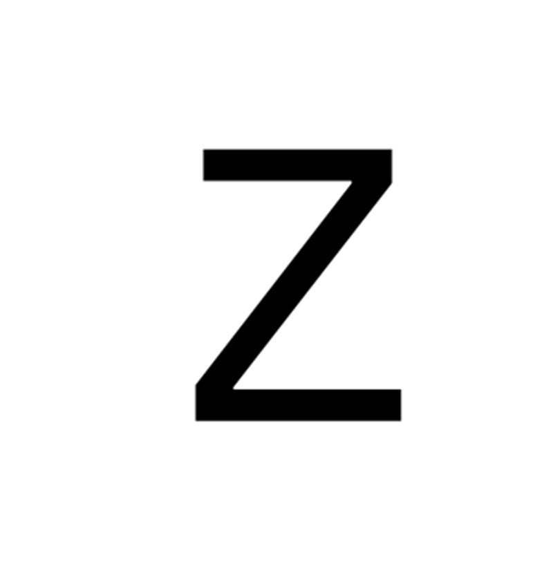 Black letter 'Z' on a white background