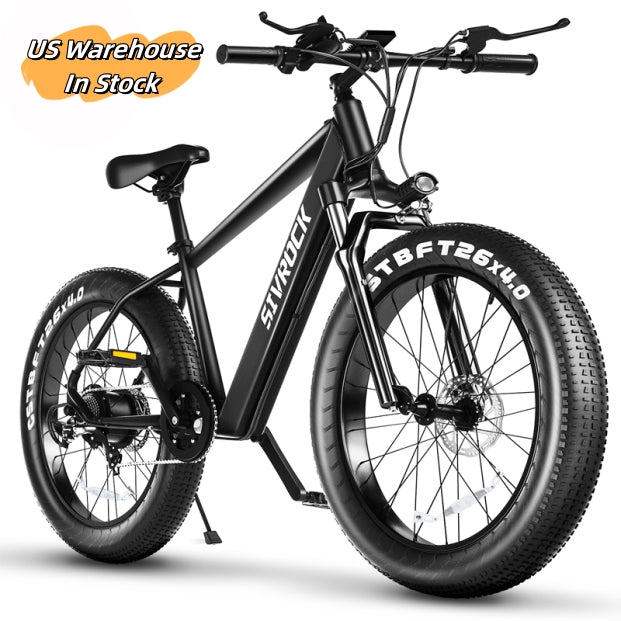 Black electric bike with 'Strick' branding on a white background