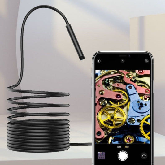 Endoscope for android or I phone showing phone and endoscope