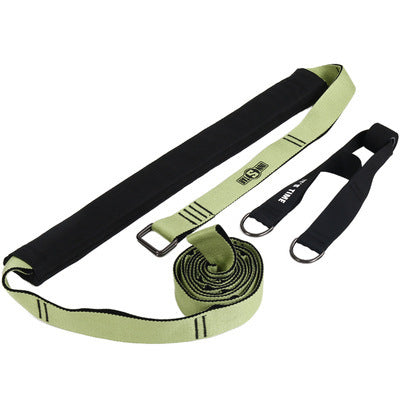 Two straps, one green and one black, on a white background