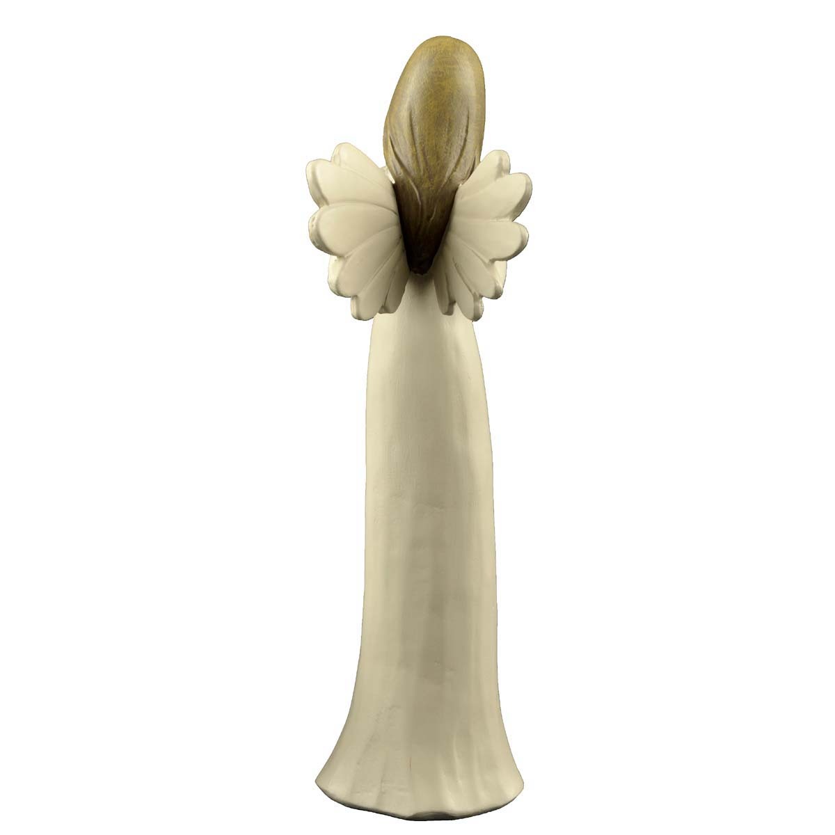 Decorative angel figurine with a long, flowing robe on a white background