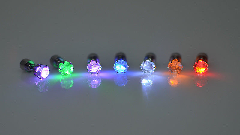 Colorful LED lights on a gray background