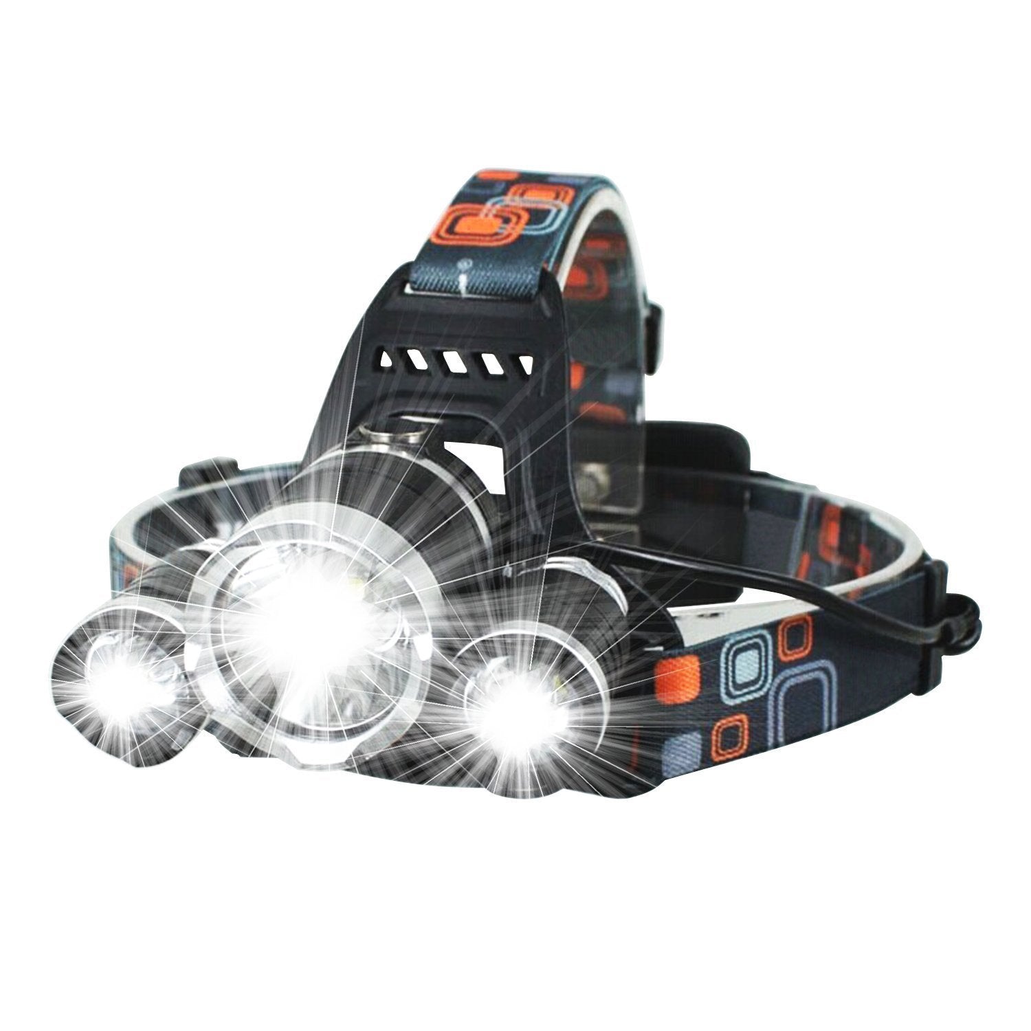Headlamp with multiple lights on a white background