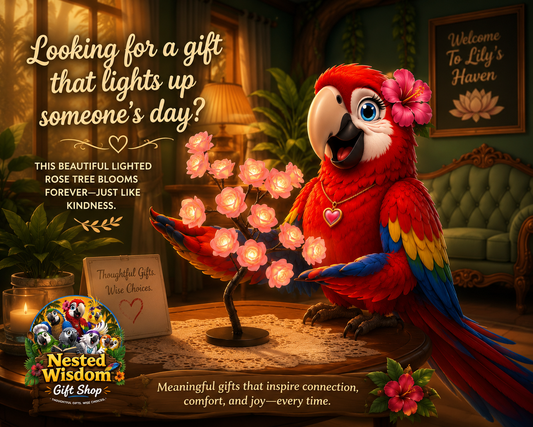 LED Rose Flower Tree Table Lamp with Warm Light